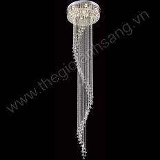 Đèn thả pha lê LED thông tầng cao cấp Ø650 x H2600 RS216-096-9018/11 RS216-096-9018/11