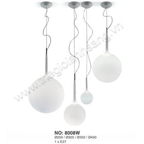 Đèn thả đơn trái cầu thủy tinh Ø200->Ø400mm TL6-57-8008W TL6-57-8008W