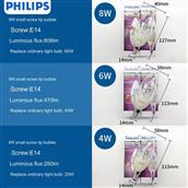Bóng LED E14 Dimmer Philips Candle Clear 4W Philips Candle Clear 4W