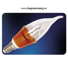 Bóng đèn nến LED ánh sáng vàng đui E14 3W LED 3W-E14-V