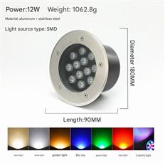 Đèn Âm Sàn Đổi Màu 12W Ø180mm AL-F8133R-12W AL-F8133R-12W