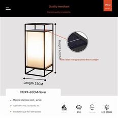 Đèn Sân Vườn Năng Lượng Mặt Trời H600mm AL-C1249-60 AL-C1249-60