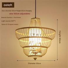 Đèn Thả Mây Tre Ø500mm AL-DM2612B-50 AL-DM2612B-50