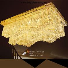Đèn mâm pha lê chữ nhật W700xL1260mm DH217-MPL3069 DH217-MPL3069