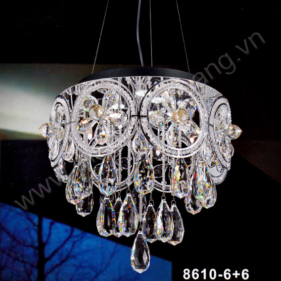 Đèn thả pha lê LED cao cấp Ø400mm RS216-106-8610/6+6 RS216-106-8610/6+6
