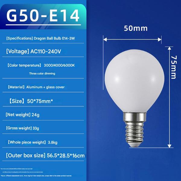 Bóng LED Thuỷ Tinh E14 Ø50mm AL-G50-E14-3W AL-G50-E14-3W