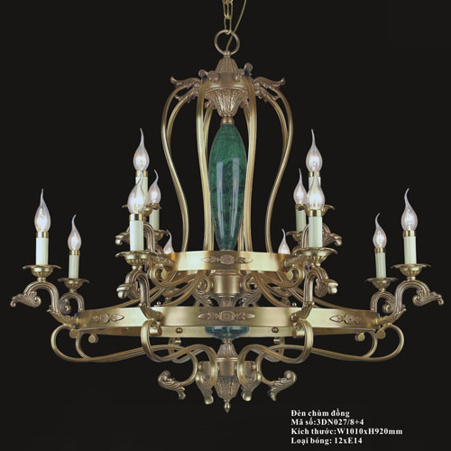 Đèn chùm đồng nến Pháp Ø1010 VR3 3DN027/8+4 VR3 3DN027/8+4
