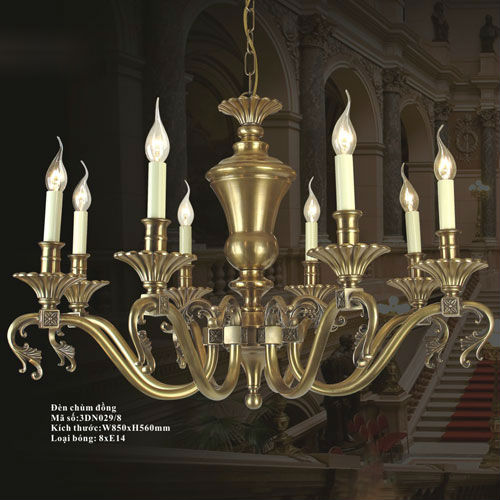 Đèn chùm đồng nến Pháp Ø850 VR3 3DN029/8 VR3 3DN029/8