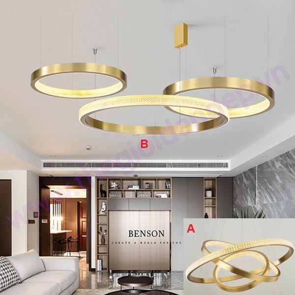 Đèn Thả Pha Lê Ba Vòng LED Ø800mm YN-3285-80-3 YN-3285-80-3