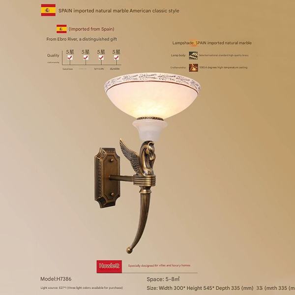 Đèn Tường Đồng Chao Đá Cẩm Thạch H545mm AL-H7386 AL-H7386